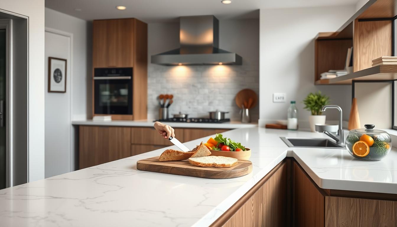 Balanced healthy meal prepared in a home kitchen