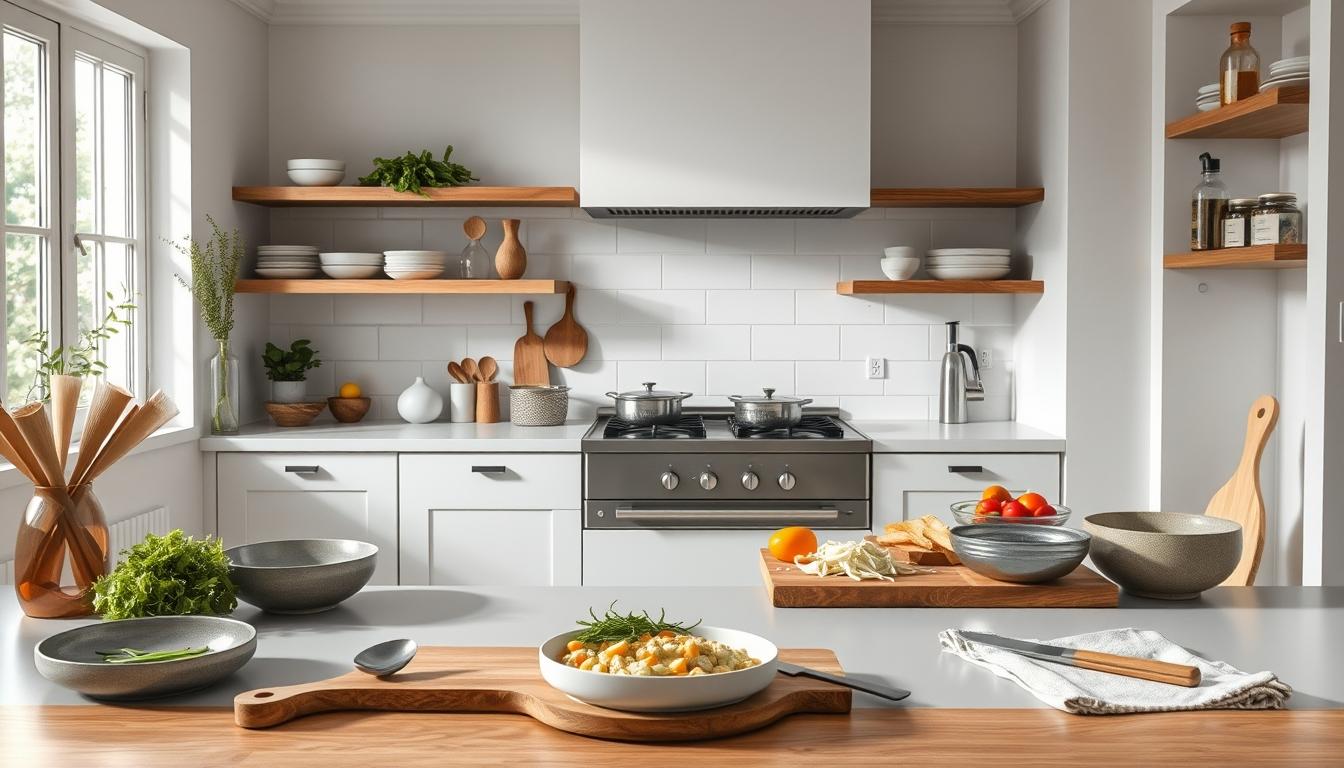 Ingredients prepared for a simple home dinner